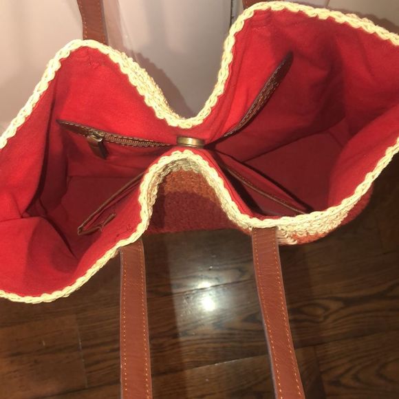 LUCKY BRAND Color Block Rugby Stripe Oversized Beach Bag Tote Leather Handles - Picture 10 of 16